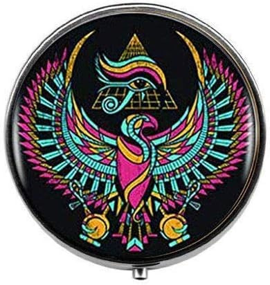 Eye of Horus Boîte à pilules vintage avec logo Art Photo Boîte à pilules en verre