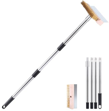 Brosse pour Four à Pizza 160cm, Brosse De Nettoyage pour Four à Pizza avec Grattoir, Accessoire de Four à Pizza pour la Cuisine, Brosse de Nettoyage à Long Manche pour Pierre a Pizza