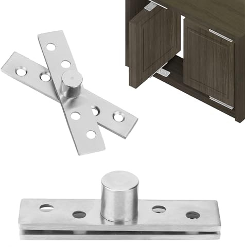 Bebochoi 2 Juegos Bisagra Giratoria de Acero Inoxidable, Bisagras Pivotantes para Puerta de 360 Grados, Bisagras Pivotantes de Central de Oculta, Para Puertas, Ventanas y Armarios