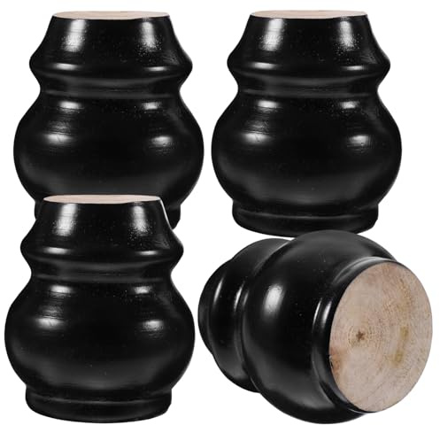NUOBESTY 4 Patas de Madera Maciza para Sofá y Cómoda, Resistentes y Ajustables en Altura, Diseño Elegante para Muebles de Sala y Comedor, Paquete de 4 Piezas