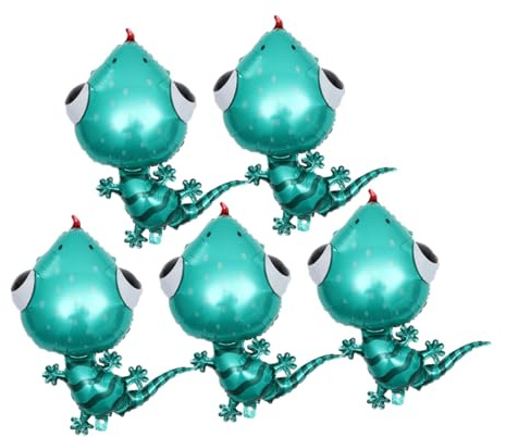 Toddmomy 5stücke Gecko-ballons aus Folie Tiermotiv-luftballons Cartoon-gecko-ballons für Geburtstagsfeiern und Partys Aufblasbare Dekorationen