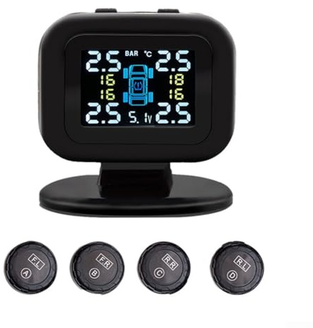 Dispositif de surveillance de la pression des pneus fiable Mini connexion USB avec écran LCD et 4 capteurs sans fil pour plus de précision