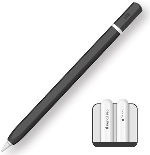 TRONWIN Apple Pencil Pro hülle，Case für Apple Pencil Pro and 2. Generation Hülle Silikon Schutzhülle Perfekter Grip Skin Kompatibel mit Apple Pencil 2. Generation (Schwarz)