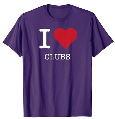 I Clubes de corazón, me encantan los Clubes Camiseta, Hombre, Morado, M
