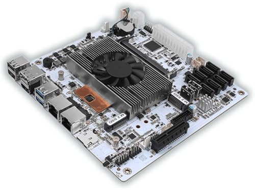 Mini-ITX Motherboard with Quad-Core 8-Thread Low Power CPU, Dual 2.5G LAN, 8 SATA, HDMI/DP 4K, PCIe x4, 2 M.2 NVMe, DDR4 RAM – Home Server, NAS Storage, Firewall, Virtualization