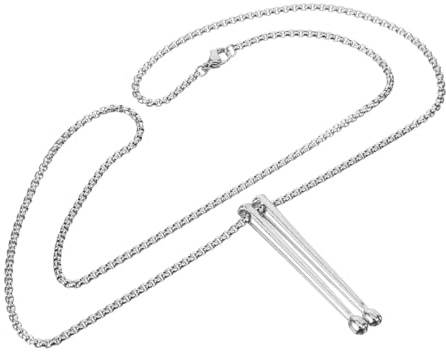 Gatuida Collana Pendente Bacchette Batteria Punk in Acciaio Inox Uomo | Argento, Stile Unico e Chic, per Club e Cerimonie, Regalo per Batterista e Collezionisti