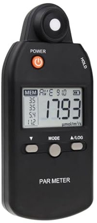 PAR Meter Illuminance Meter PPFD Sensor Full-Spectrum Record Function Indoor Outdoor Plant Light Meter for Indoor Outdoor