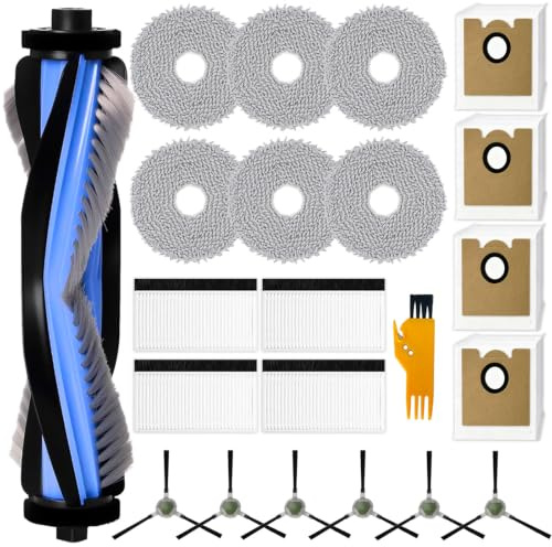 Accessori per LEFANT M3 Max Aspiratore Części Ricambio 22 Pezzi | M3 Max Accessori, M3 Gen2 Ricambio, 1 Spazzola Principale, 4 Filtri, 4 Sacchi di Polvere, 6 Tovaglioni, 6 Spazzole Laterali
