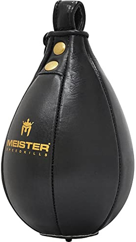 Meister SpeedKills Leather Speed Bag w/Lightweight Latex Bladder - Black - Small (7.5 x 5) (19 cm x 12.7 cm)
