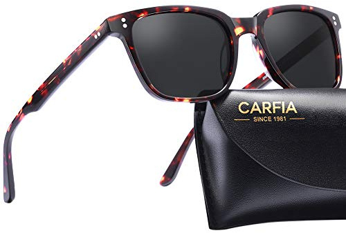 CARFIA Polarized Men's Sunglasses UV400 Protection for Driving Fishing Cool Man Acetate Shades CA5354