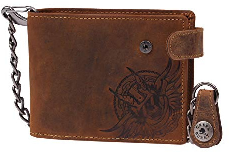 Greenburry Vintage 1705AM-SKULL-25 Leder Geldbeutel mit Münzfach