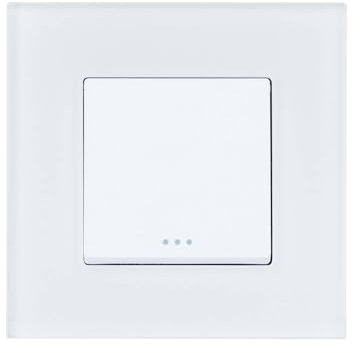 LEDKIA LIGHTING - Interruptor Simple Conmutado | Resistencia y Durabilidad | Uso Interior IP20 | Acabado Moderno | Compatible con Marcos Universales, Blanco, Plástico