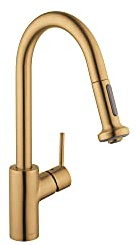 hansgrohe Talis S² Kitchen Faucet 1-Handle 16-inch Tall Pull Down Sprayer in Brushed Gold Optic, 14877251
