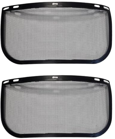 GUSTO 2-teiliges Set Schutzvisier aus Stahl, verstellbar Schutz für Gesicht, Augen und Mund, hohe Sichtbarkeit Gartenarbeit Freischneider