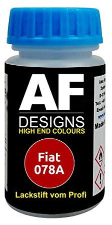 Alex Flittner Designs Pennarello per ritocchi compatibile con Fiat 078A Rosso Amore smalto ad asciugatura rapida vernice per ritocchi vernice per auto