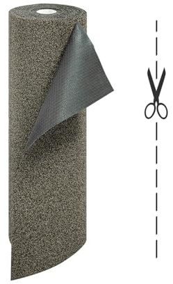 OLIVO.shop Zerbino Cocco Sintetico su Misura, 400x100 cm | Tappeto cocco sintetico, ingresso, esterno, effetto mélange, uso esterno, fondo antiscivolo in gomma, ROTOLO GARDEN GRIGIO