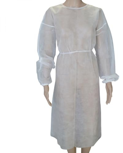 Vivezen - Lot de 10 surblouses de protection jetables - Taille unique - Blanc
