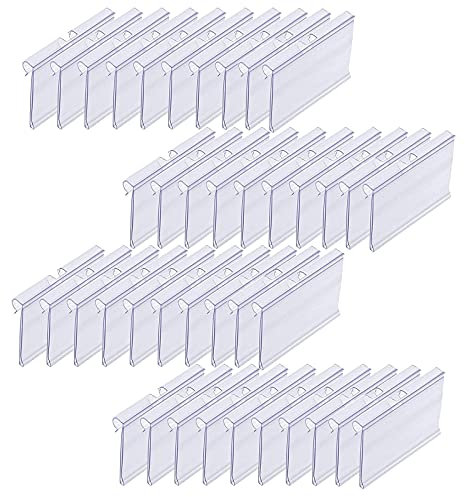 HAOBIN Etikettenhalter Regal Etikettenhalter Transparent Etiketten Halter Preisschildhalter Preisschilder FüR Warenetiketten,Geeignet FüR Drahtregale,SupermäRkte,EinzelhandelsgeschäFte,40 StüCk