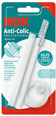 NUK First Choice+ Anti Colic Professional Baby Bottle Adapter Set | Compatible with First Choice+ Bottles | BPA-Free, White