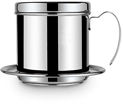 Cafetera, filtro de café vietnamita, goteo de café vietnamita, taza de acero inoxidable, infusor de filtro de goteo de café vietnamita(plata)