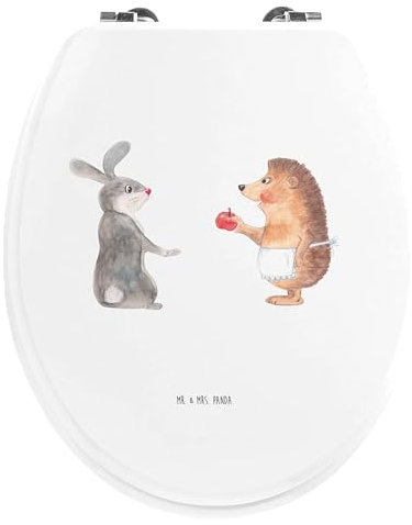 Mr. & Mrs. Panda Motiv WC Sitz Hase Igel - Geschenk, Liebe Spruch, Klobrille, Toilettendeckel, Tiermotive, WC-Sitz, Toilette, lustige Sprüche, Tiere,