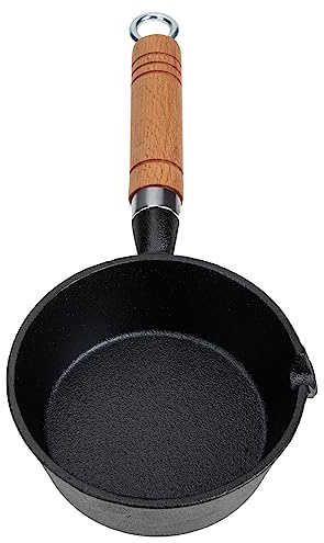 YARNOW Sartén pequeña con mango largo para calentar aceite para cocinar huevos y uso doméstico, olla de cocina para cocinar estufa