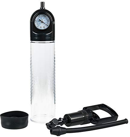 Pompa per pene con manometro – 20 cm Ø7 cm – Aumento della potenza del pene allungamento dell'erezione aiuto impotenza allargamento del pene pompa a vuoto per uomini