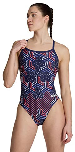 Arena KIKKO PRO Challenge Back Navy Team Red white blue - Maillot Natation Femme 40