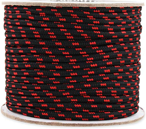 Allzweck-Outdoor-Seil 5 mm x 60 Meter Farbe Schwarz/Rot