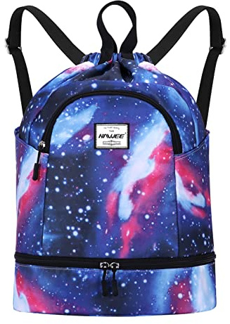 HAWEE Sportivo Zaino Grande Impermeabile, Borsa da Palestra con Tasca Interna Unisex per Vita Quotidiana, Scuola, Sport All'Aperto, Tempo, Yoga, Libero, Spiaggia, Nuoto