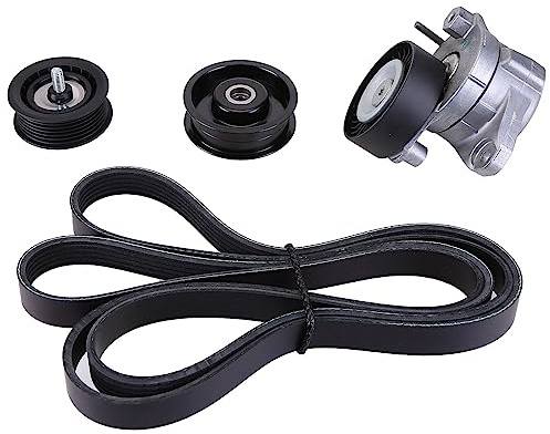 Engine Drive Belt Tensioner and Idler Pulley Compatible with Mercedes-Benz C300 C350 E350 E550 2722000270, for Dodge Sprinter for freightliner 2500 3500 2007-2008 with Tensioning/Deflection Pulleys