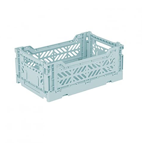 AYKASA Caisse pliante solide en plastique empilable Arctic Blue Mini (27 x 17 x 11 cm)