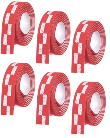 M METERXITY 6 Pack Ping Pong Edge Tape - EVA Table Tennis Side Protective Tape Apply to Cover Racket Edge Daily Use (18 Long, Red)