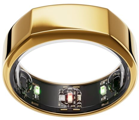 OURA Gen3 Heritage Smart-Ring - Größe 6, Gold | Wearable für Schlaf-, Herzfrequenz- und Fitnesstracking - Bis zu 7 Tage Akkulaufzeit - Kompatibel mit iOS/Android - Bestimme Deine Größe vor dem Kauf