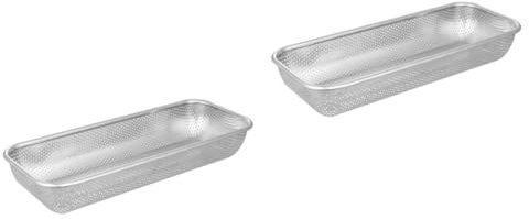Cabilock 2 Pz cestino portaoggetti in acciaio inox servirsi kitchen sopra il colino del lavandino ciotola per la pulizia del riso filtro frutta cestino da cucina di scarico Maglia