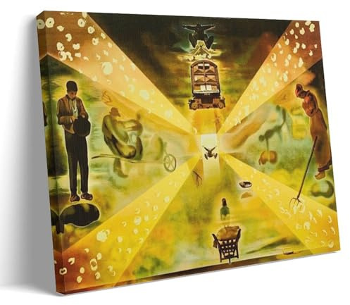 HBEOOP Salvador Dali berühmte Farbe (Der Bahnhof von Perpignan), Poster, dekoratives Gemälde, Leinwand, Wandkunst, Wohnzimmer, Schlafzimmer, 30 x 45 cm