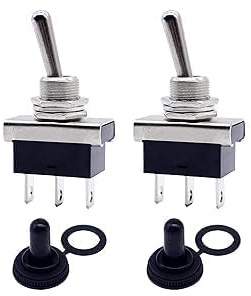HISports 12V 25A Kippschalter Ein-Aus-Ein, 3-polig, Miniatur-Kippschalter mit wasserdichter Abdeckung, für Automobil KN3D-103, 2 Stück