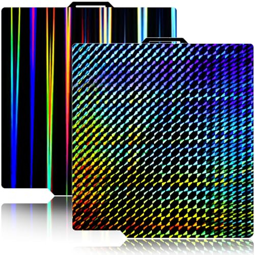 JUUPINE H1H Holographic Beam + Phantom For Bambu PLA Plate P1S P1P X1 X1E P1P P2S X2D X1C A1, Smooth Texture PEI Carbon Platefor Bamboo 257x257mm 3D Print Platforms Heatbed