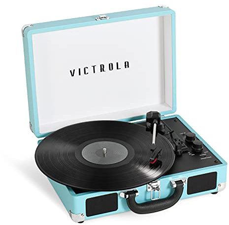 Victrola Journey+ Bluetooth Suitcase Record Player with Three-Speed Turntable | TURQUIOUSE | VSC-400SB-TRQ