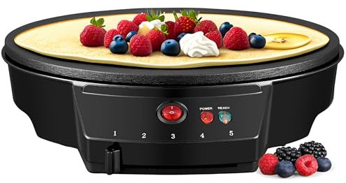 Crepes Maker Cool-Touch-Griff 30 cm Durchmesser Antihaftbeschichtung Crepes Maschine Crepesmaker Galettes Crepes Pfanne Creperie 1000 Watt