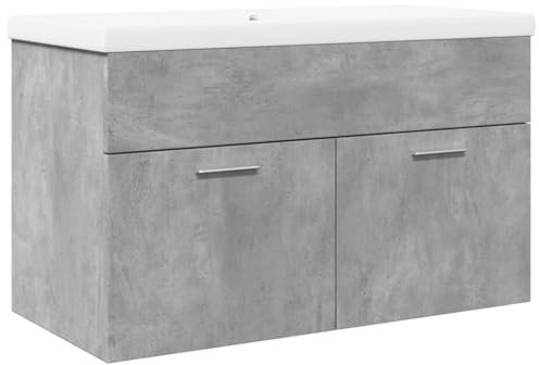 vidaXL Mobile da Bagno con Lavabo Integrato Grigio Cemento, Mobile da Bagno, Mobile vanità, Mobile lavabo, armadietto da Bagno, vanità da Bagno