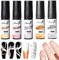 5 Stück Metallic Nagellack 5ml Metal Nail Art Gel Liner Polish,Gel Liner Nail Art 3D Gel Nail Art,LED-Härtung zum Zeichnen von Linien,Nageldesign,Französische Maniküre mit Pinsel*1(5 Farben)