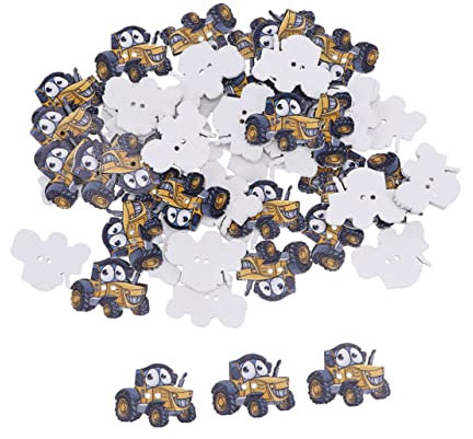 CIMAXIC 50stücke Holzknöpfe Mit -aufdruck Nähknöpfe Zum Basteln Für Scrapbooking Feinkantige Diy-knöpfe Zum Nähen