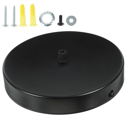 DOITOOL Plafond Canopy Fer Rond Noir Plaque De Lustre Vintage Pour Décoration Intérieure Support Solide Et Élégant Pour Suspension Luminaire