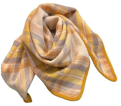 YsRoad Damen Dreiecksschal –100% Australische Wolle weicher Karierter schal im Britischen Stil–XXL Wollschal–Elegantes Dreieckstuch für Damen 200x55cm Beige,Grau-Grün,Dunkelgrün