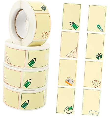 Operitacx 4rollos Pegatinas Nombre Para Etiquetas Adhesivas Para Escritura Mano Para Guardería y Clases De Primaria
