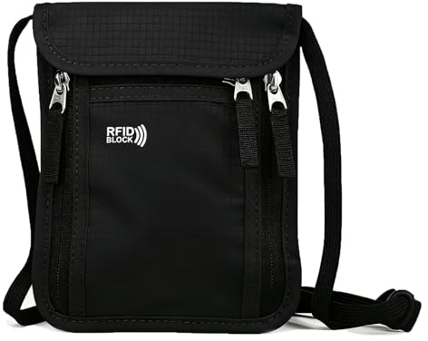 Hopton Brustbeutel mit RFID Schutz, Anti-Diebstahl Brusttasche Damen Herren