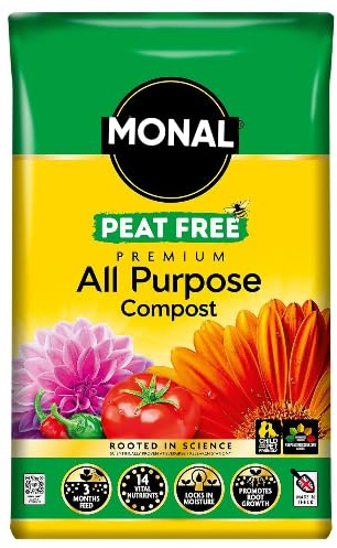 Peat Free Premium Compost for All Plants – Ideal for Pots, Baskets, Beds & Borders – Nutrient-Rich Soil for Flowers, Fruits & Vegetables – 40L or 50L (40L)