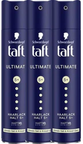 Haarspray Haarlack Ultimate Kristall Glanz Halt 5+ Spray Haarspray 250 Mililiter x 3 Stück