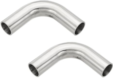 PATIKIL 2 Piezas Codo De 90 Grados Con Mandril, Tubo De Escape De Acero 3/4 Pulgada (19 Mm) Diámetro Externo Conector 316 Acero Inoxidable 67 Mm Para Tubería De Escape Barandilla HVAC